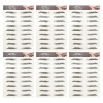 HANABASS 12-Piece Eyebrow Stickers, Water-Transfer Paper with Soybean Ink