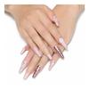 10-Piece Handmade Press-On Nail Set, Pink Denim Leopard, Reusable DIY, Long Almond (Long Ladder, S, 002) view 2