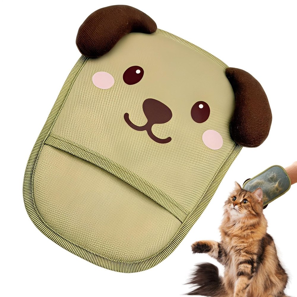 Cat Grooming Glove, Cute Dog Shape, Soft and Reusable
