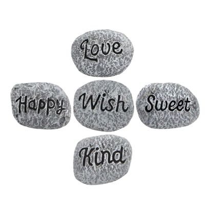 POPETPOP Non-Fading Resin Aquarium Pebbles, 5-Piece Set