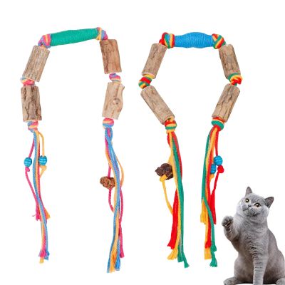 BSITSSS 2-Pack Catnip Cat Chew Ropes, Interactive Silver Vine Toys