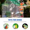 Outanaya Hanging Carrot-Shaped Bird Toy for Chewing and Shredding, Cork and Straw view 3