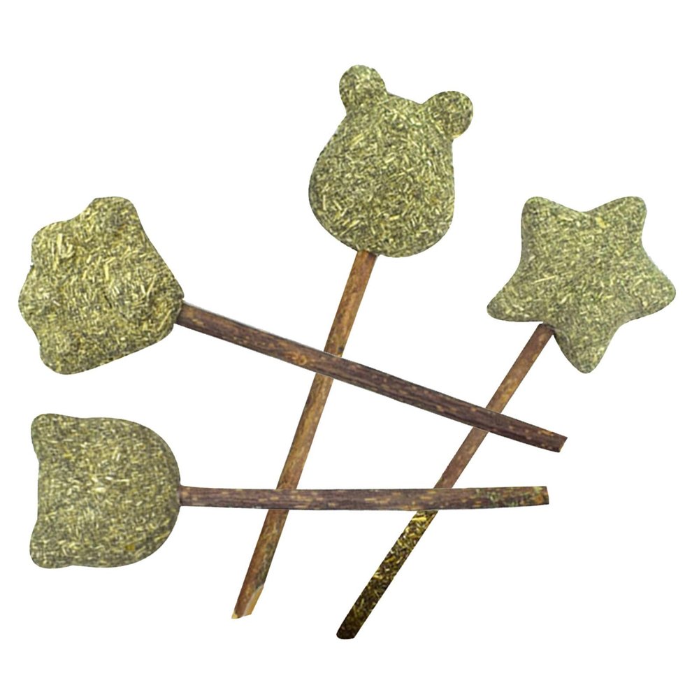 LALAFINA Catnip Lollipops for Cats and Kittens, 4 Pieces, Green