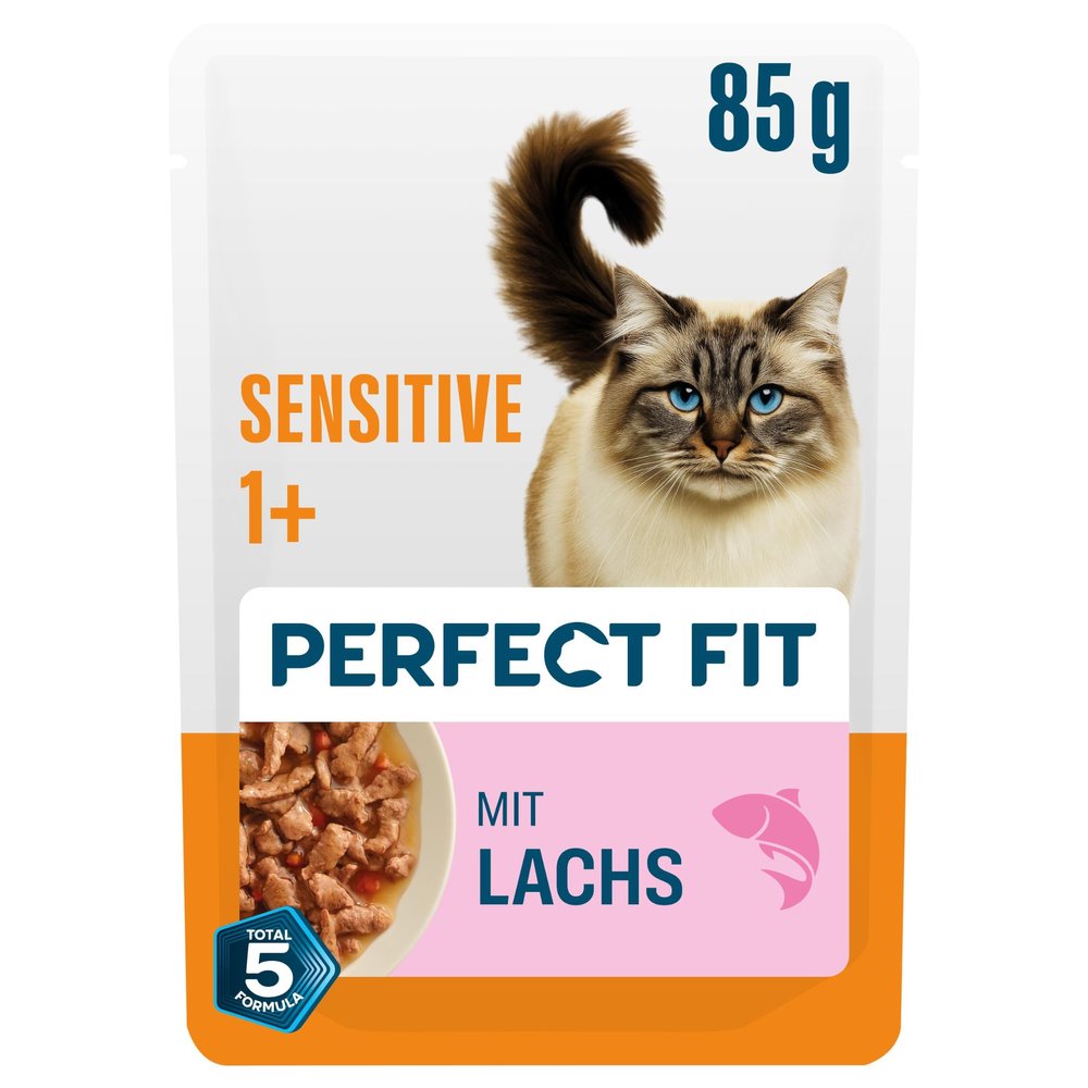 Adult 1+ Cat Food Pouches, 12 x 85 g, Salmon & Vegetable Chunks in Gravy, Pack of 12