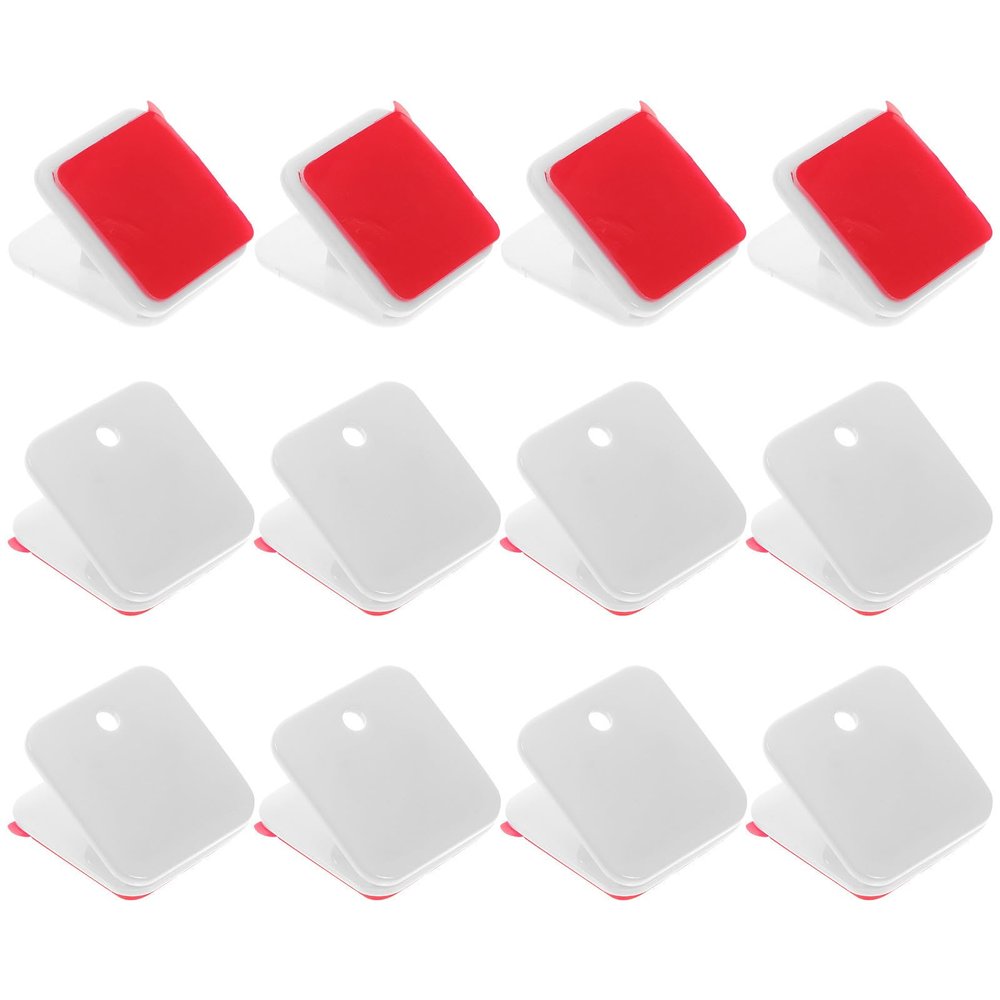CHILDWEET Self-Adhesive White Plastic Clips with Hooks