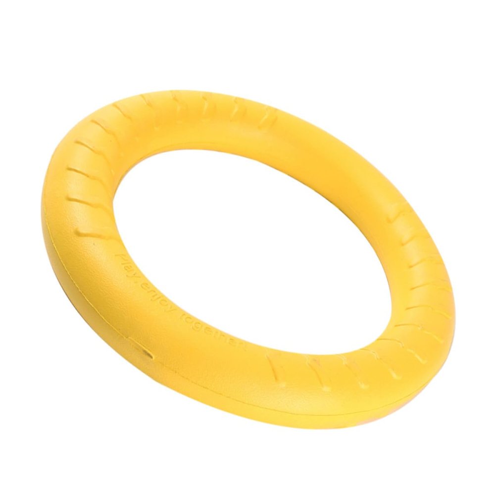 AKOOSY Yellow EVA Outdoor Dog Toy, Lightweight Tug Ring