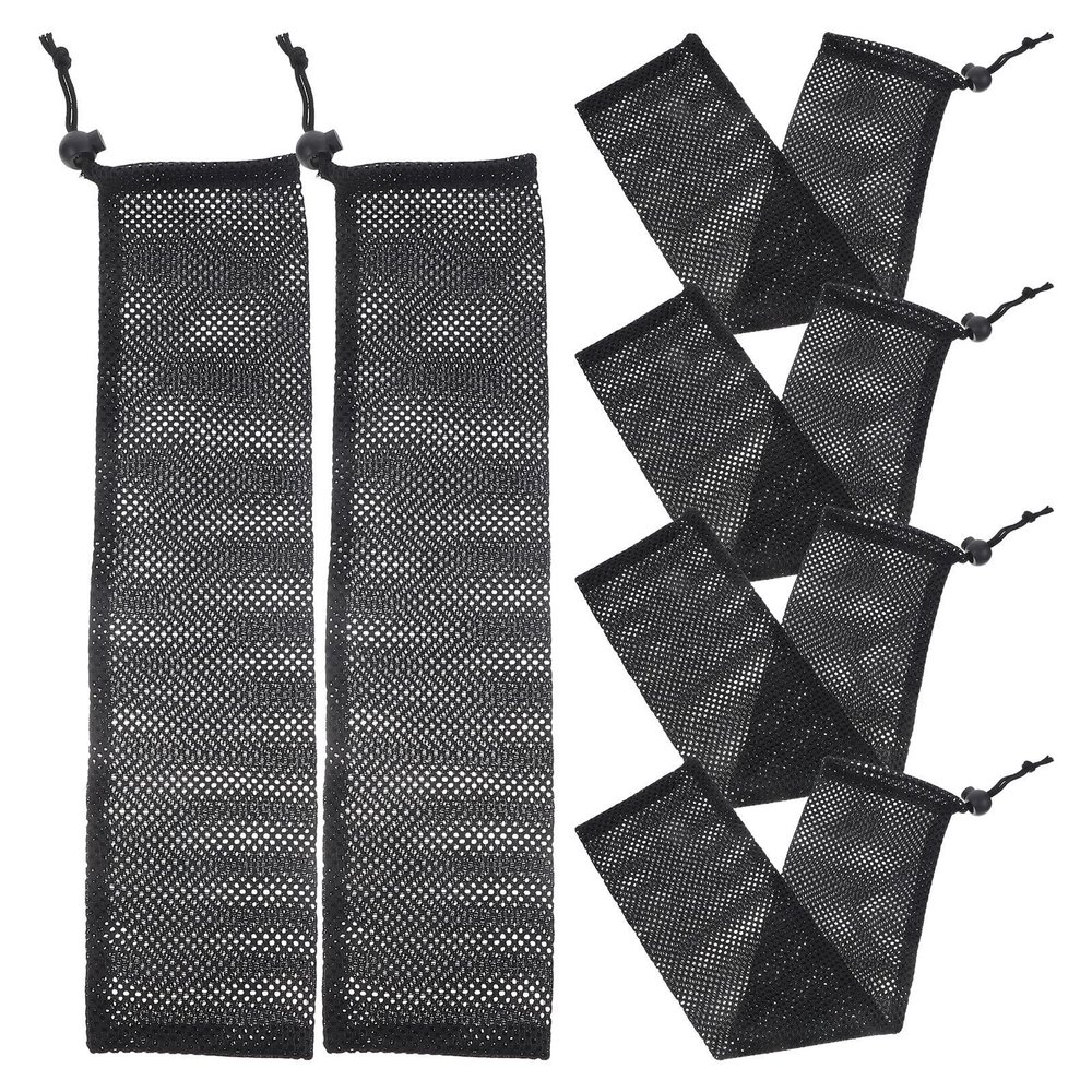 AMUSLESUR 6-Pack Nylon Bird Feeder Bags with Drawstrings, Black
