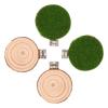 Toyvian 4-Piece Round Wooden Platform Set with Moss Design for Jumping Spider Enclosures view 1