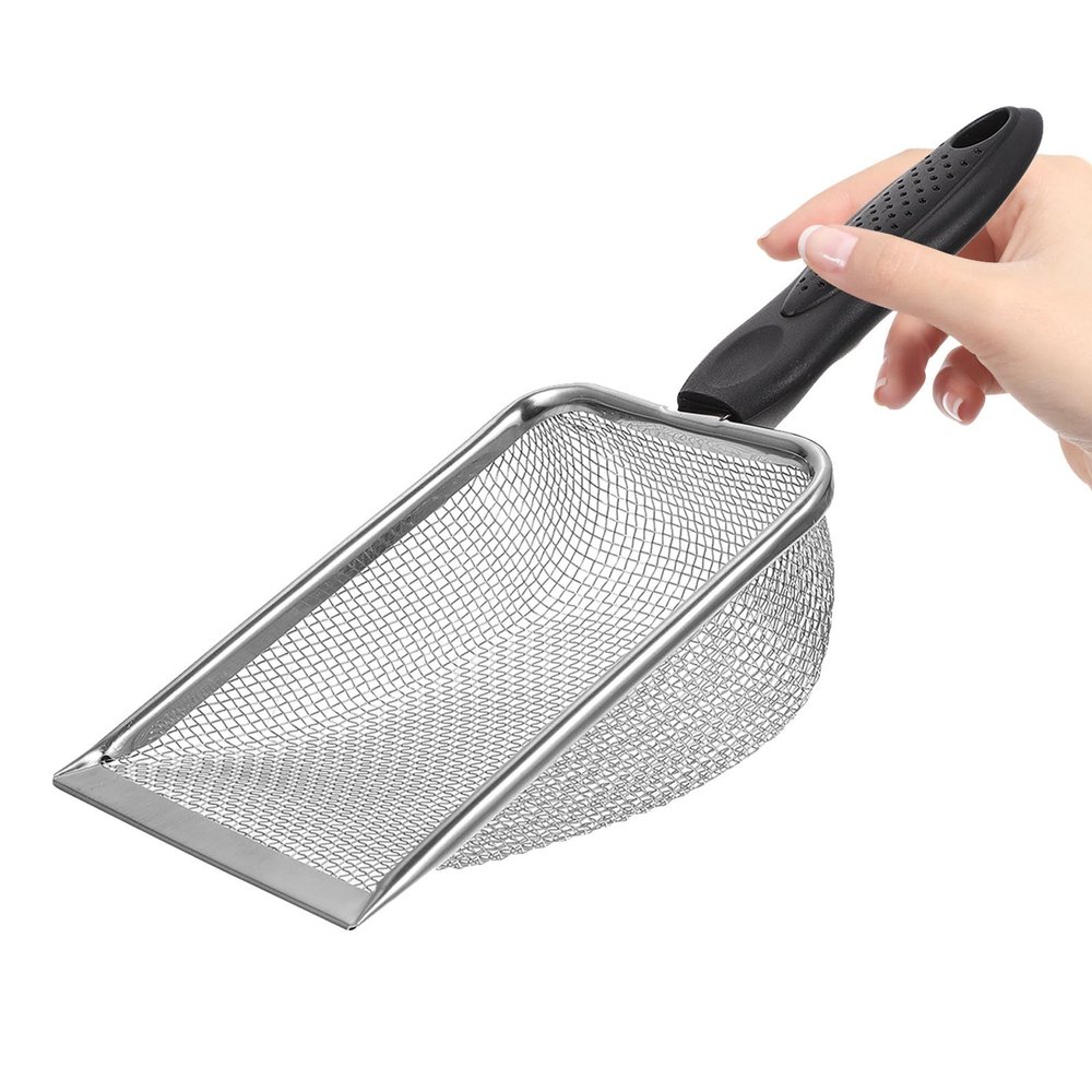 Angoily Stainless Steel Reptile Litter Scoop with Ergonomic Handle