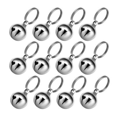 MERRYHAPY Metal Bells for Crafts, 12 Silver-Colored Charms for Pet Collars