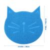 Cat-Shaped PVC Feeding Mat, Non-Slip, Blue view 2