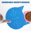 Cat-Shaped PVC Feeding Mat, Non-Slip, Blue view 3