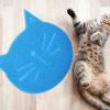 Cat-Shaped PVC Feeding Mat, Non-Slip, Blue view 4