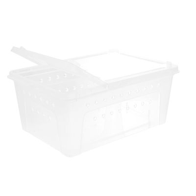 Transparent Plastic Reptile Pet Box with Double Opening