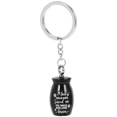 HOMSFOU Stainless Steel Pet Urn Keychain for Ash Keepsakes