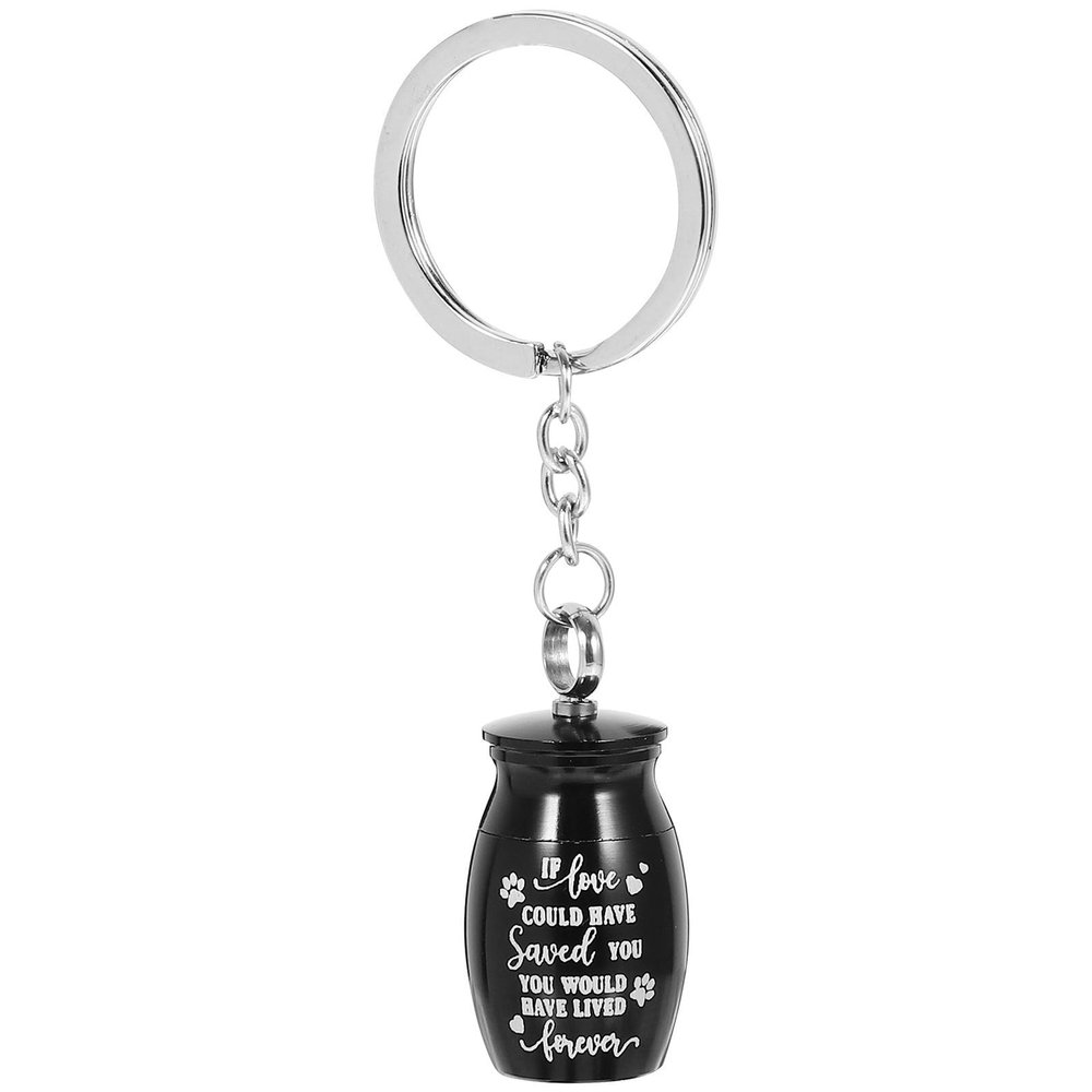 HOMSFOU Stainless Steel Pet Urn Keychain for Ash Keepsakes