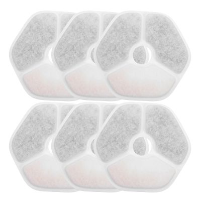 Cat Fountain Replacement Filters, 6-Pack, Plastic, White