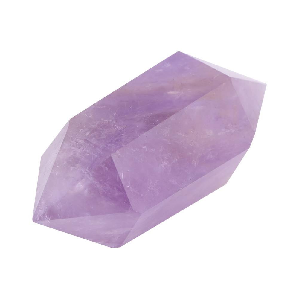 Culnflun 24 g Natural Amethyst Crystal Column, 4.5 cm, Purple, Double-Terminated Quartz Stone
