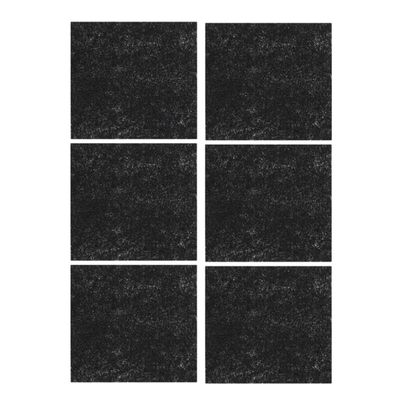 Housoutil 6-Piece Activated Carbon Replacement Filters for Cat Litter Boxes, Reusable Black Activated Carbon Material