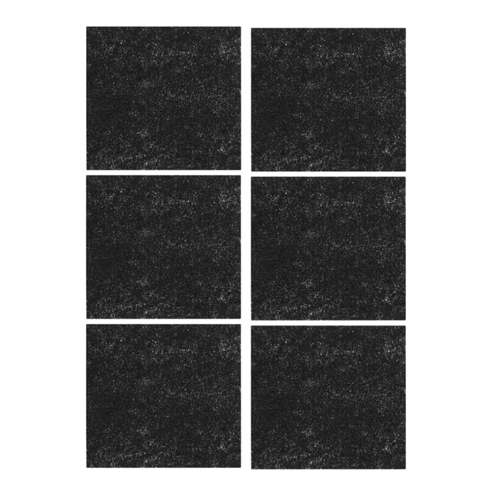 Housoutil 6-Piece Activated Carbon Replacement Filters for Cat Litter Boxes, Reusable Black Activated Carbon Material