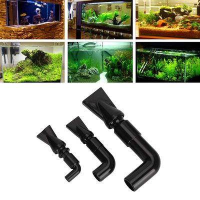 Eminchu 360° Rotatable Duckbill Nozzle for Aquarium Water Outlet, Adjustable Acceleration Nozzle, 3-Pack, Black Plastic