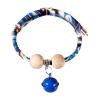Kimono Pet Collar with Cedar Beads for Dogs and Cats, Adjustable, Comfortable, Chew-Resistant, Blue, 40 cm view 3
