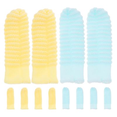 POPETPOP 12-Pack Washable Polyester Finger Toothbrushes for Dogs and Puppies