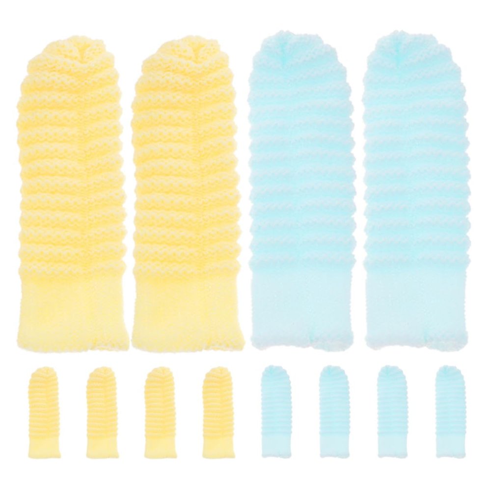 POPETPOP 12-Pack Washable Polyester Finger Toothbrushes for Dogs and Puppies