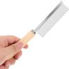 LOPUNER Pet Grooming Comb with Wooden Handle and Rounded Stainless Steel Teeth view 4
