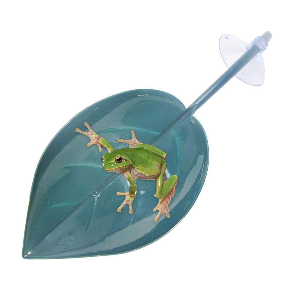 Leaf-Shaped Turtle Basking Area with Suction Cups