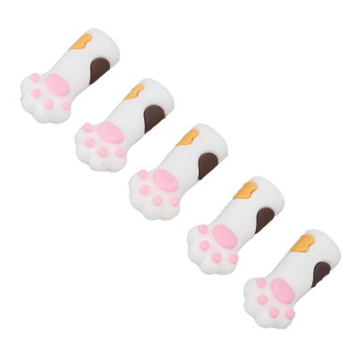 Xiuganpo Silicone Cuticle Scissor Protective Covers, Cat Paw Shape, 5-Pack, White