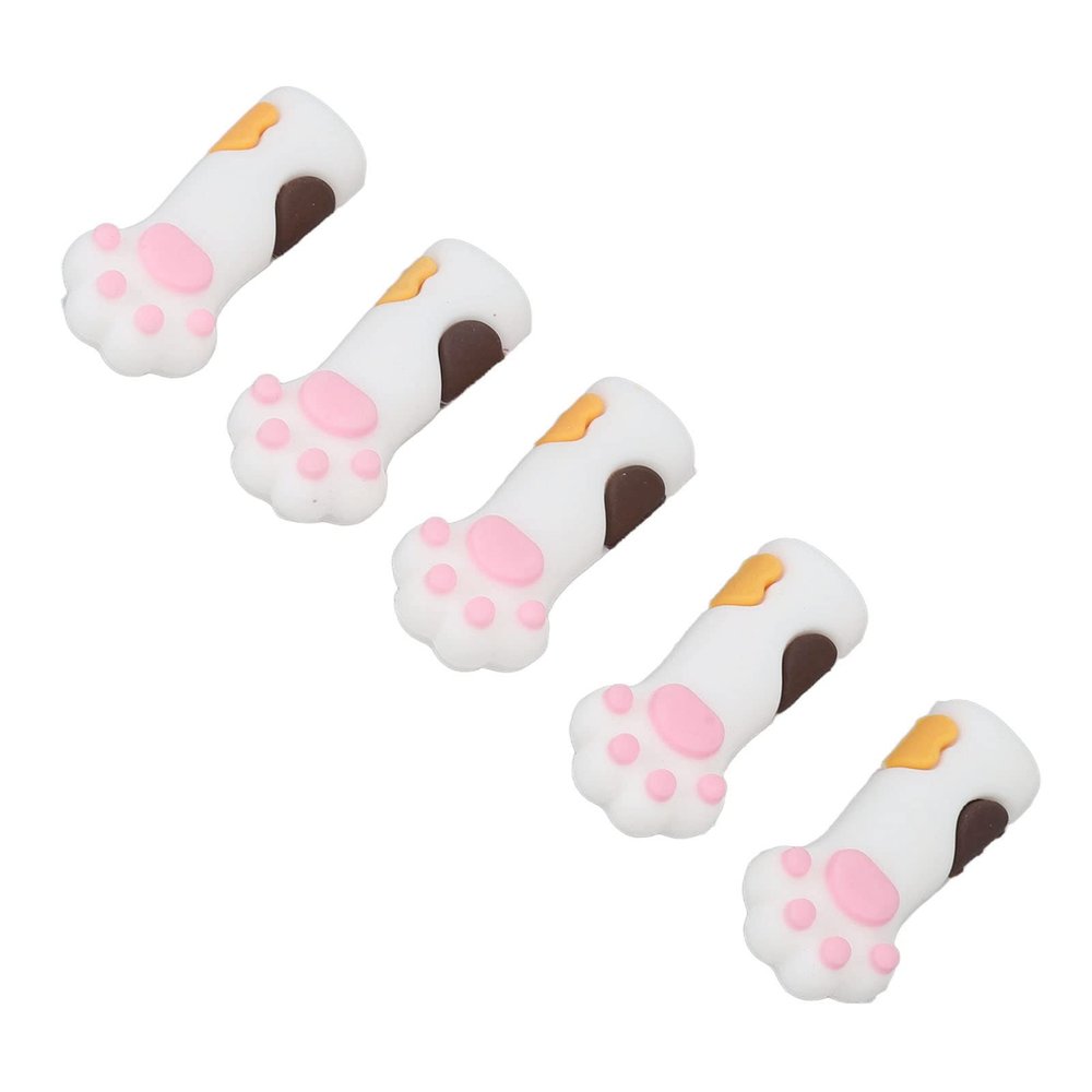 Xiuganpo Silicone Cuticle Scissor Protective Covers, Cat Paw Shape, 5-Pack, White