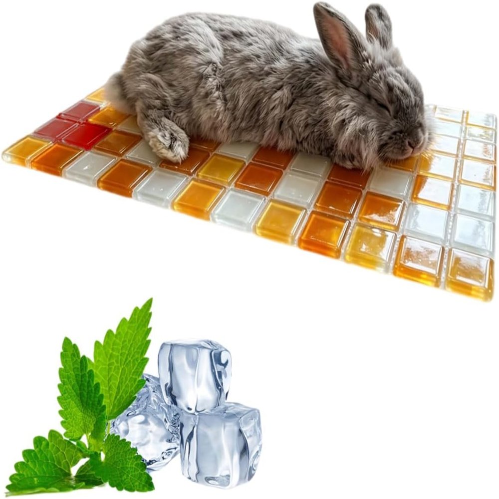 Cooling Mat for Rabbits and Hamsters, Cooling Cushion, Scratch-Resistant (Orange)