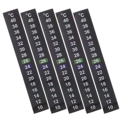 Abaodam 5 Aquarium Thermometer Stickers, 10–40°C Liquid Crystal Temperature Strips