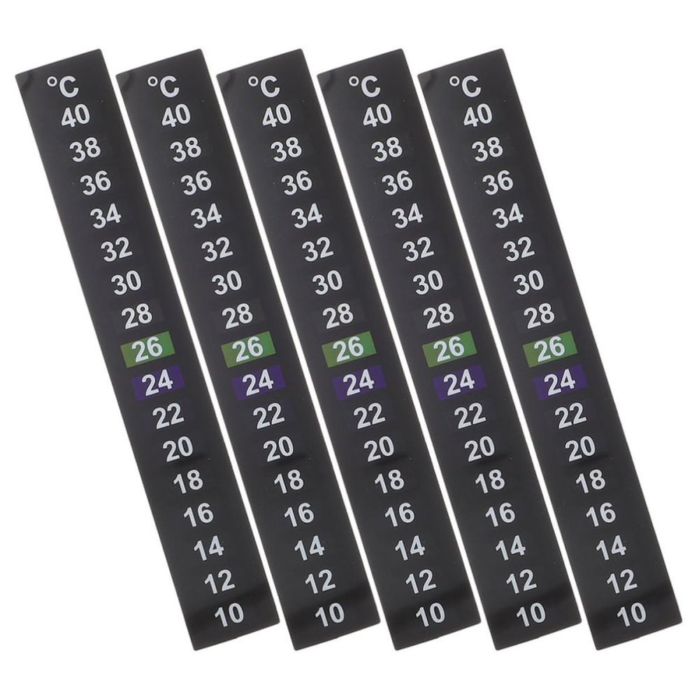 Abaodam 5 Aquarium Thermometer Stickers, 10–40°C Liquid Crystal Temperature Strips